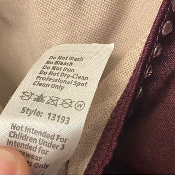 WEISSMAN Dance Costume raisin burgundy maxi dress With Love 13193 MA adult - Picture 8 of 11